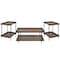 Alaterre Furniture Kyra 3-Piece Oak and Metal Living Room Set with Two 27" Side Tables and 42"L Coffee Table ANKY01111RBG - alternate 1